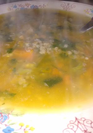 Una foto de Sopa de verduras y avena