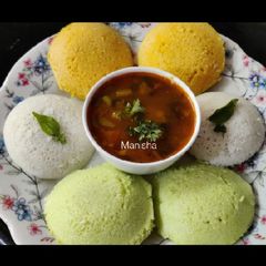 A picture of Tiranga Idli (Tricolour Idli).