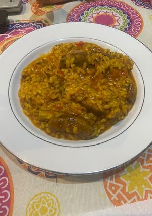 Una foto de Arroz meloso con costillas y secreto