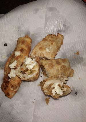 A picture of Vegetable and cheese spring roll.