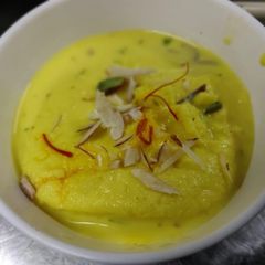 A picture of Kesar Rasmalai.