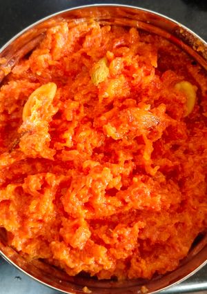 A picture of Jaggery carrot halwa.