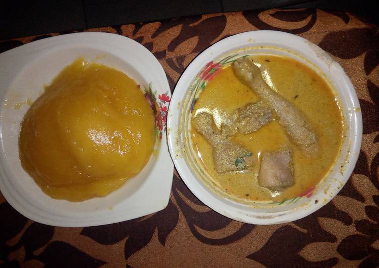 Simple Way to Prepare Delicious Egusi pepper soup and starch