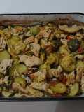 Filetes de pollo con hortalizas a la naranja