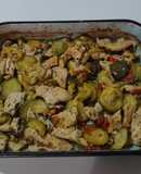 Filetes de pollo con hortalizas a la naranja