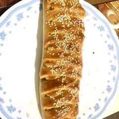 Braided chicken bread A picture of Braided chicken bread.