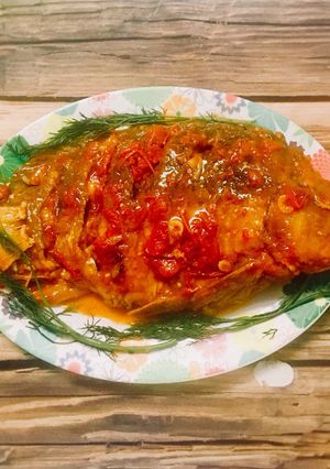 Hình của món Cá chép sốt kiểu Hoa.