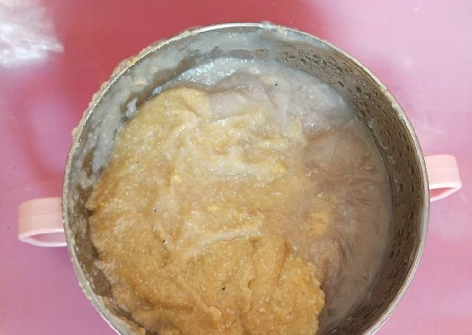 Bagaimana Membuat Mpasi 6bulan : bubur telur Yampung kacang merah yang Bisa Manjain Lidah