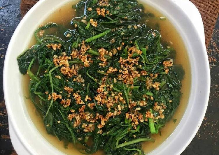 Tumis Bayam Bawang putih