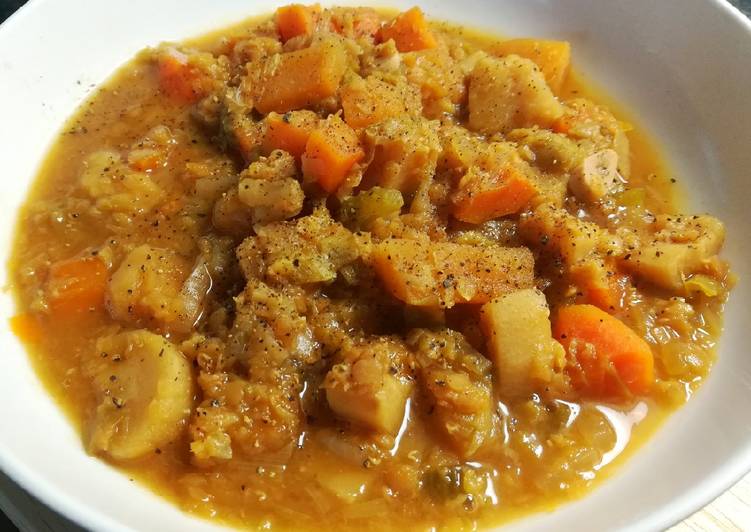 Steps to Prepare Favorite Hearty &amp; Healthy Lentil Stew