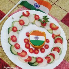 Tri colour salad 🥗 cucumber salad 🥗😋 A picture of Tri colour salad 🥗 cucumber salad 🥗😋.