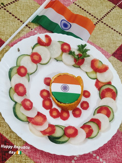 A picture of Tri colour salad 🥗 cucumber salad 🥗😋.