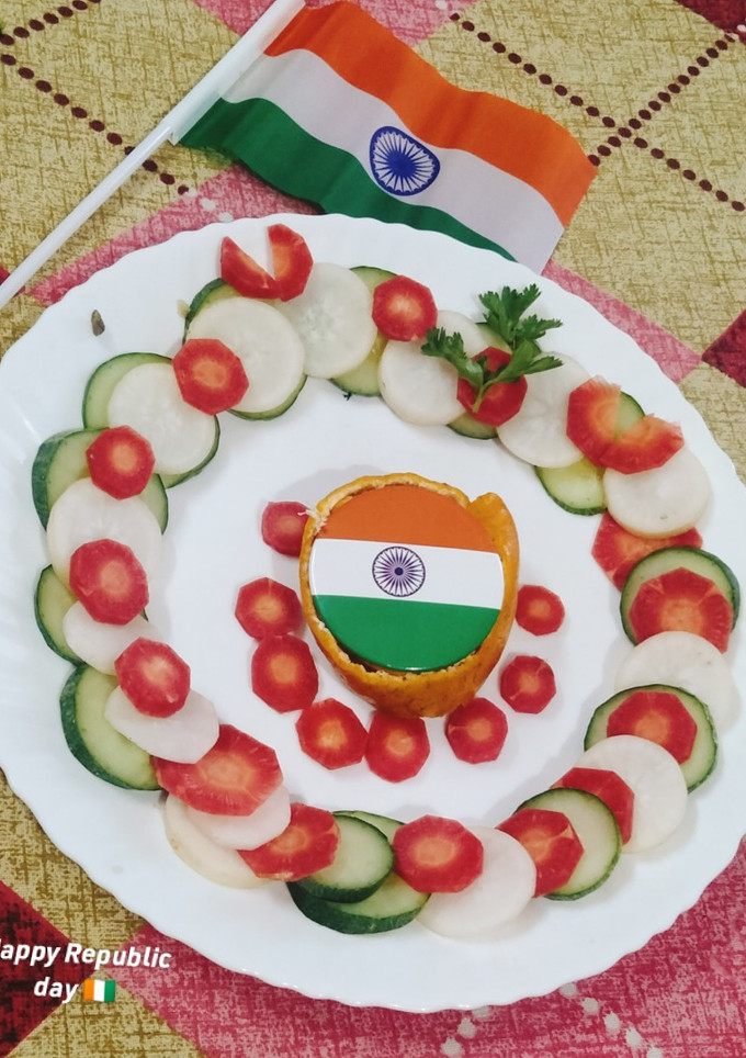 A picture of Tri colour salad 🥗 cucumber salad 🥗😋.