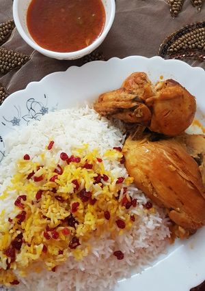 عکسی از دستور زرشک پلو و مرغ مجلسی