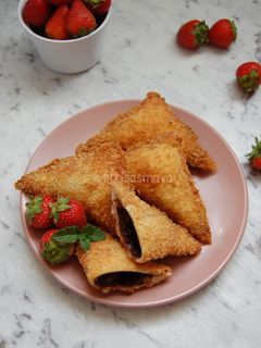 Foto resep Roti Tawar goreng isi pisang coklat