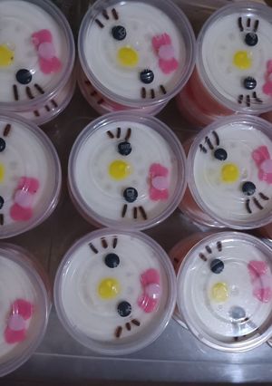 Foto resep Puding karakter Hello Kitty