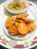 Aloo ki Phulkiyan with Cholay