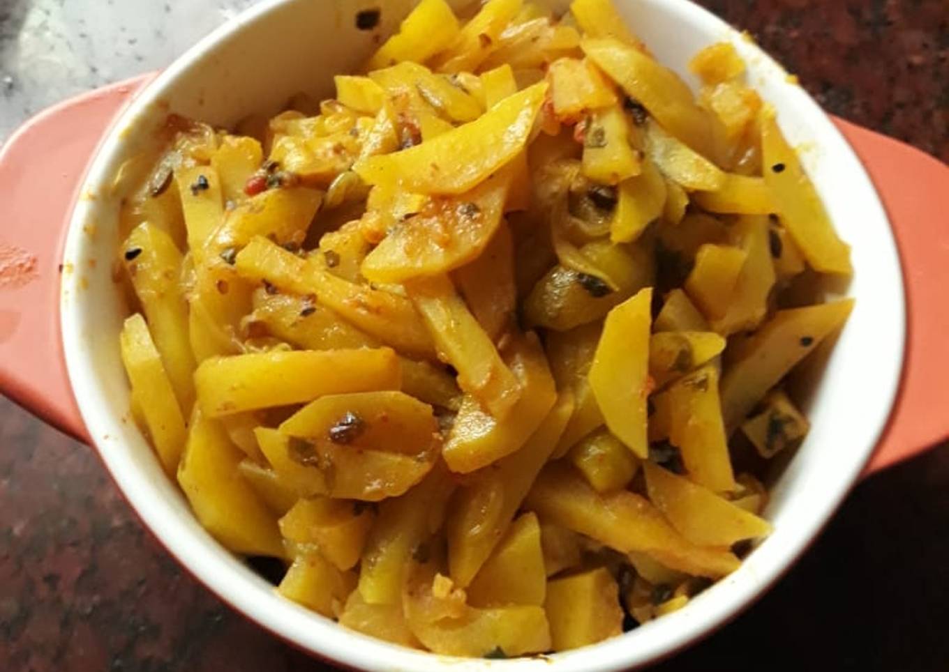 Potato parwal onion stir fry