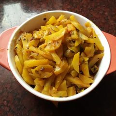 A picture of Potato parwal onion stir fry.