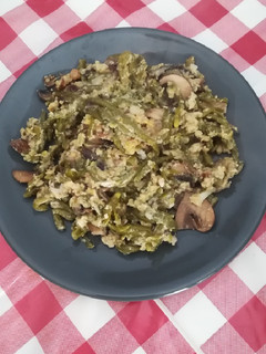 Una foto de Revuelto de coliflor, judías verdes y champiñones