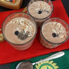 A picture of Cold Coffee Chia Pudding/ Mocha Chia Pudding/ Chocolate Chia Smoothie ✨.