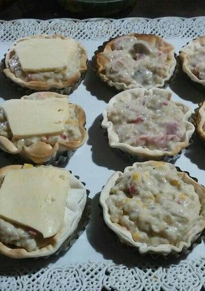 Una foto de Tarteletas de champiñones y jamón cocido