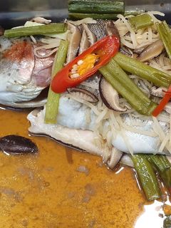 รูปของ ปลาเทราต์นึ่งซีอิ๊ว