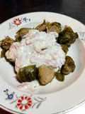Repollitos de Bruselas con salsa blanca