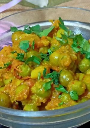 A picture of Matar Aloo dry veg.