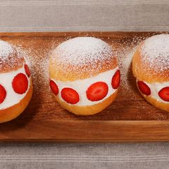 A picture of Maritozzi Con La Panna (Italian Sweet Bun with Cream).