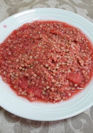 Una foto de 🇸🇱"Sopa de carne y arroz de Sierra Leona" sin gluten vegana