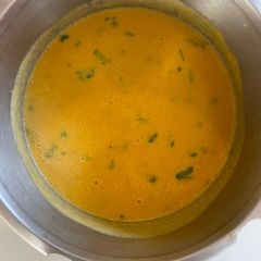 A picture of Spicy Carrot, Lentil, Lime & Coriander Soup.