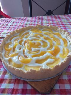 Una foto de Tarta de durazno
