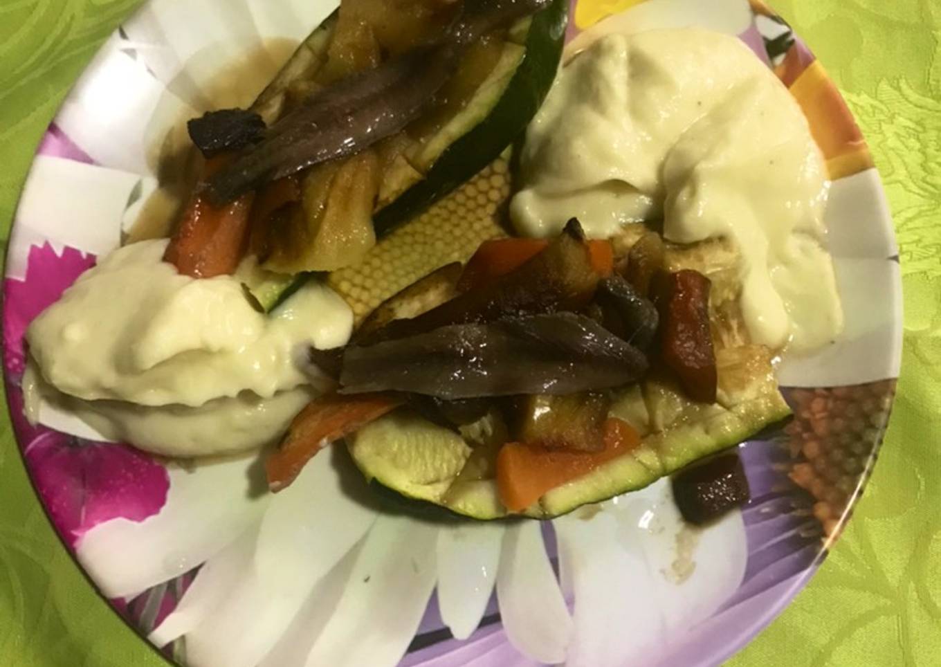 Montadero de calabacín con anchoa