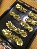 Matcha red bean braided bread