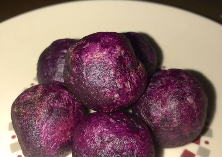 Bola ubi ungu isi coklat & gula merah