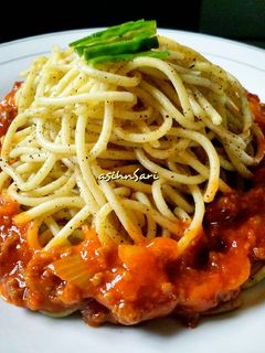 Foto resep Spaghetti Lada Hitam Saus Bolognaise