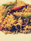Fideos Ramen con morrón verde