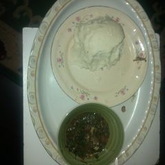 A picture of Tuwo and karkashi soup.