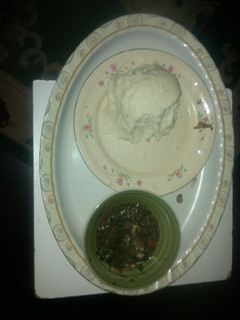 A picture of Tuwo and karkashi soup.
