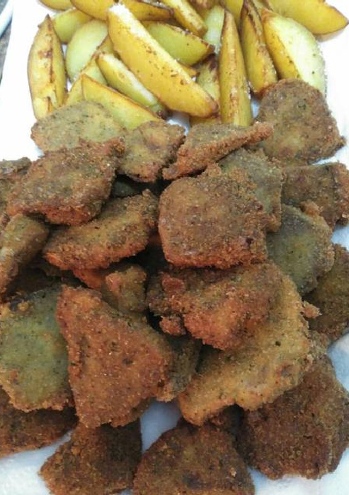 Una foto de Lengua de cerdo empanada