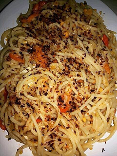 Foto resep Spaghetti Aglio Olio with Salted Egg