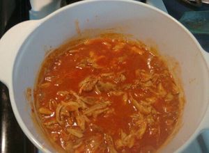 Una foto de Falda de cerdo en salsa de chile Chipotle. ॐ