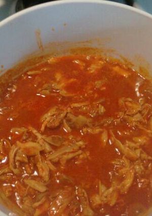 Una foto de Falda de cerdo en salsa de chile Chipotle. ॐ