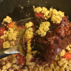 A picture of Gluten Free Primal Berry Cobbler in Cast Iron.