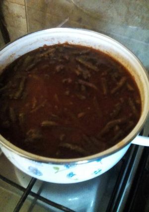 صورة لوصفة فاصوليا باللحمه المفرومه 🍜