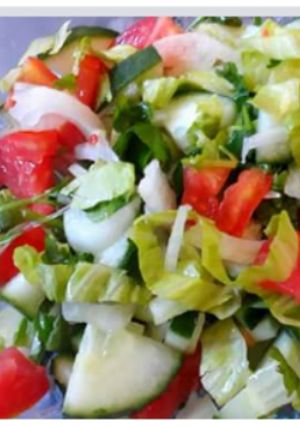 A picture of Lettuce tomato salad#saladcontest.