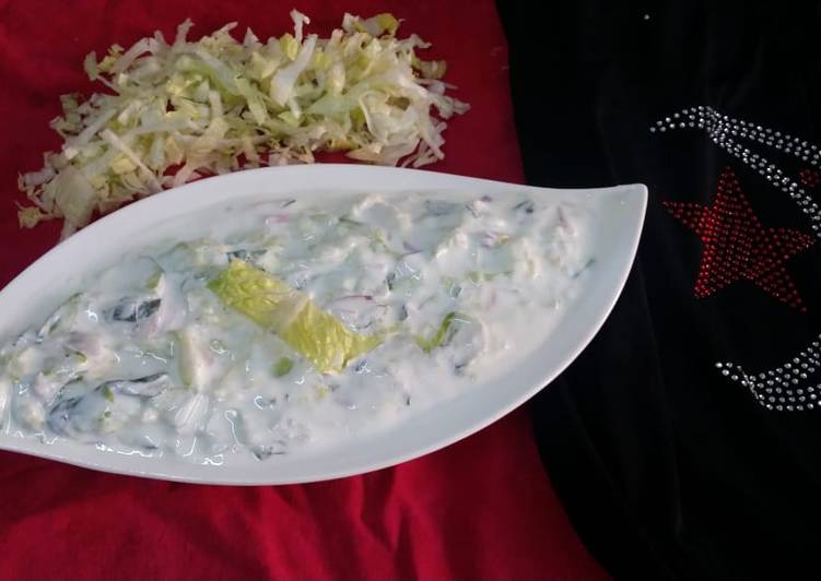 Easiest Way to Prepare Homemade Lettuce Onion Raita