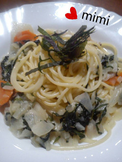 【北海道白醬煮】和風白醬義大利麵 的食譜成品照片