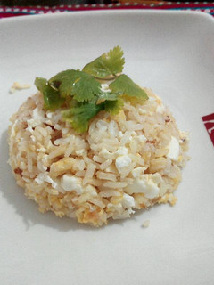 Una foto de Huevos revueltos con arroz
